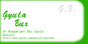 gyula bux business card